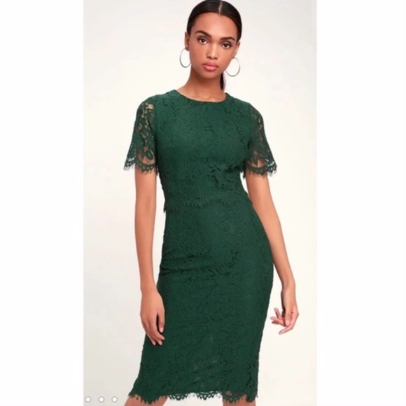 Lulus Dresses & Skirts - NWT Lulu's Devotion Lace Short Sleeve Midi Dress